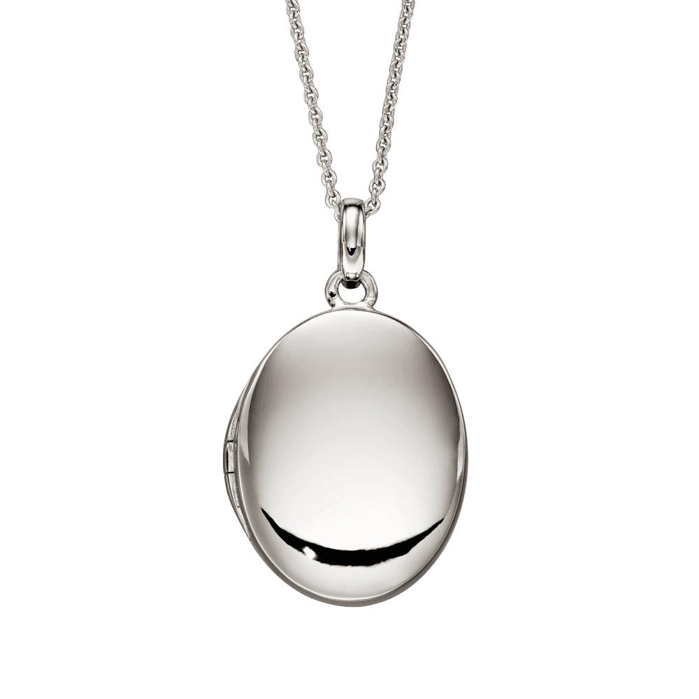 FIADH STERLING SILVER OVAL LOCKET WITH STERLING SILVER CHAIN