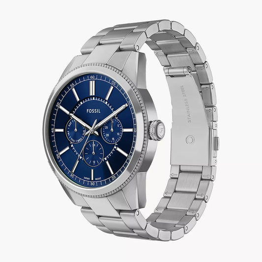 PEARSON BLUE DIAL GENTS STAINELSS STEEL FOSSIL WATCH