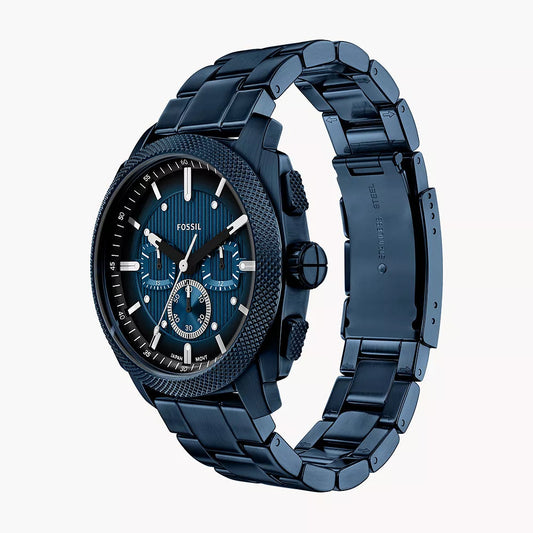 Fossil Machine Chronograph Navy Gents Stainless Steel Watch