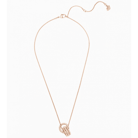 FURTHER PENDANT, WHITE SWAROVSKI CRYSTALS, ROSE-GOLD TONE PLATED