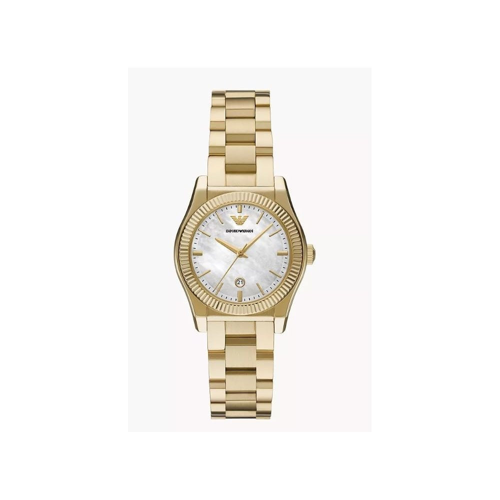 Federica, Mother of Pearl Dial Ladies Gold Stainless Steel Watch