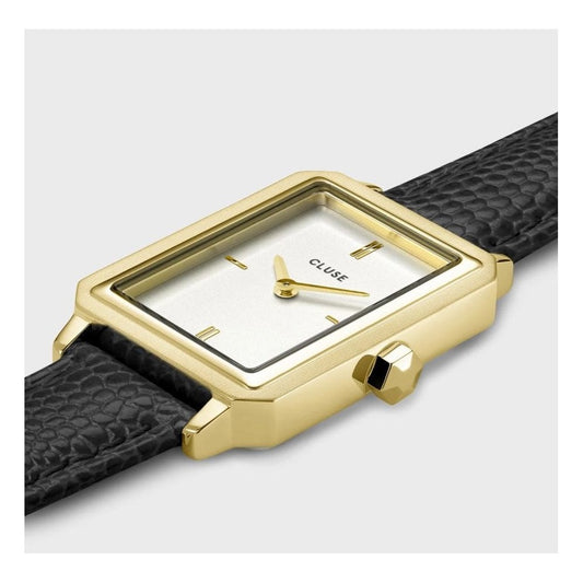 Fluette, Ladies Black Lizard Leather Watch