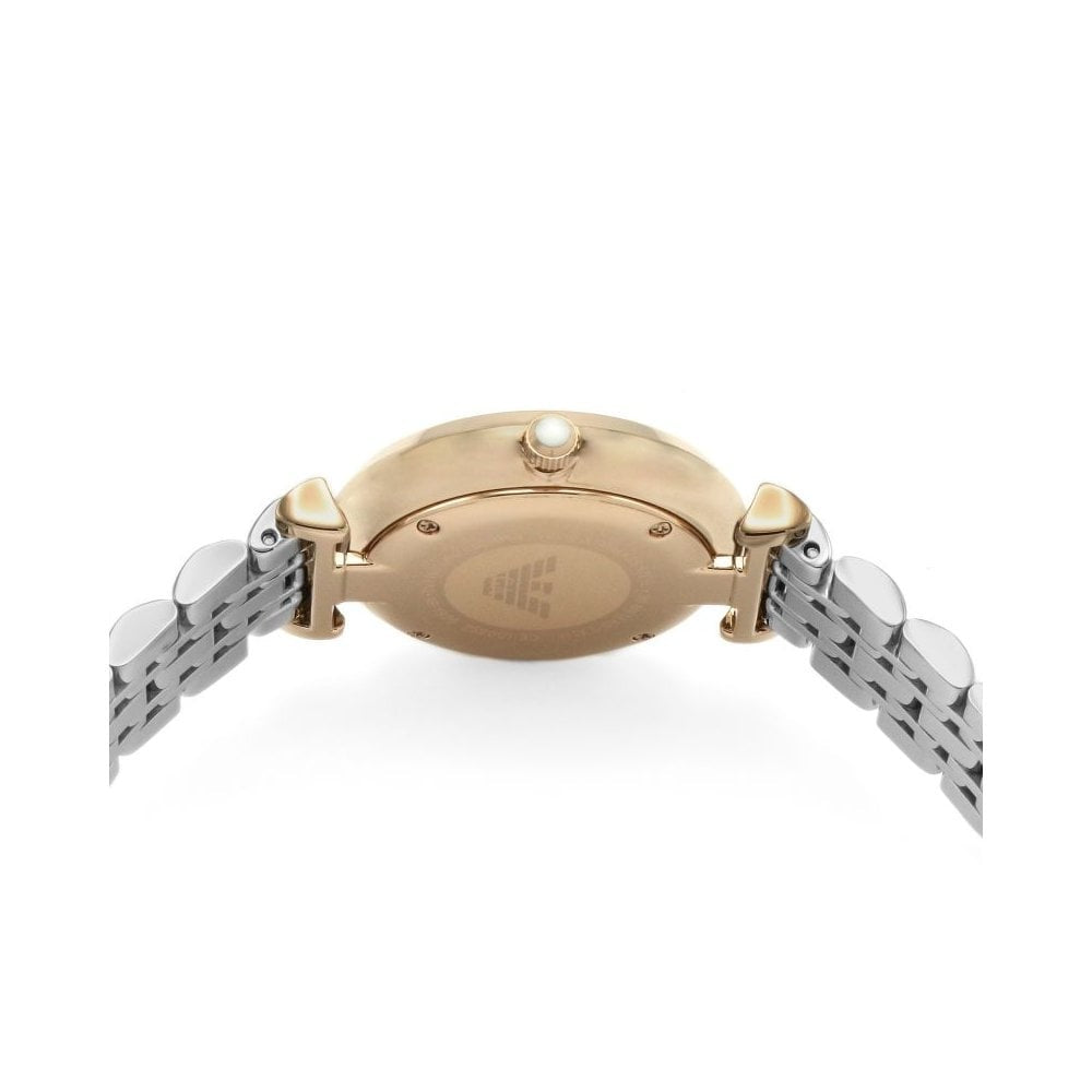 GIANNA LADIES ROSE GOLD & STAINLESS STEEL BRACELET WATCH W/ ZIRCONIA DETAIL