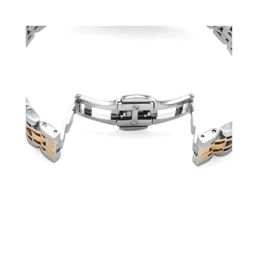 GIANNA LADIES ROSE GOLD & STAINLESS STEEL BRACELET WATCH W/ ZIRCONIA DETAIL