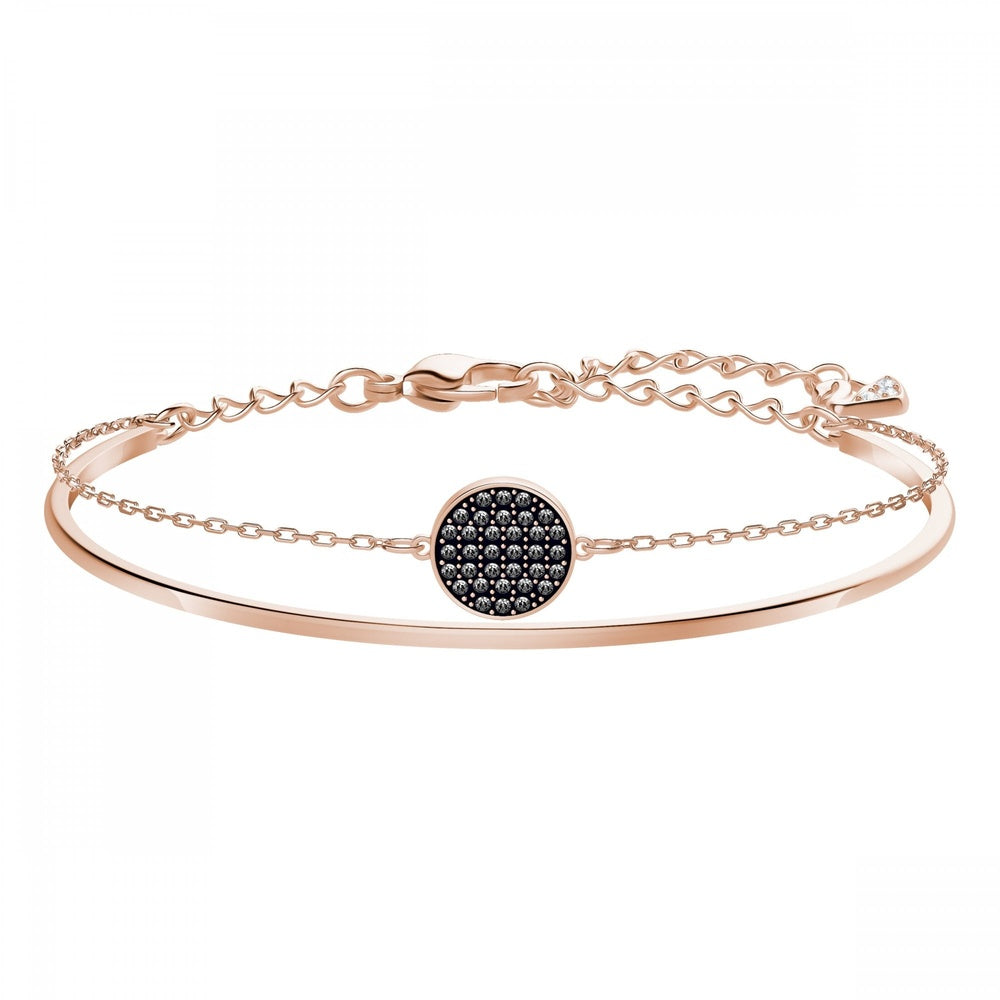 GINGER BANGLE, GREY SWAROVSKI CRYSTAL, ROSE-GOLD TONE PLATED