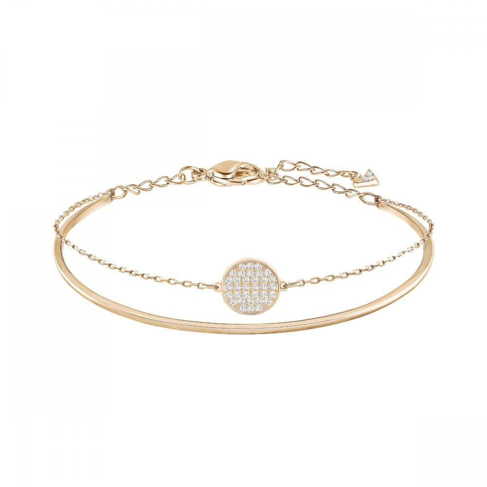 GINGER BANGLE, WHITE SWAROVSKI CRYSTALS, ROSE-GOLD TONE PLATED
