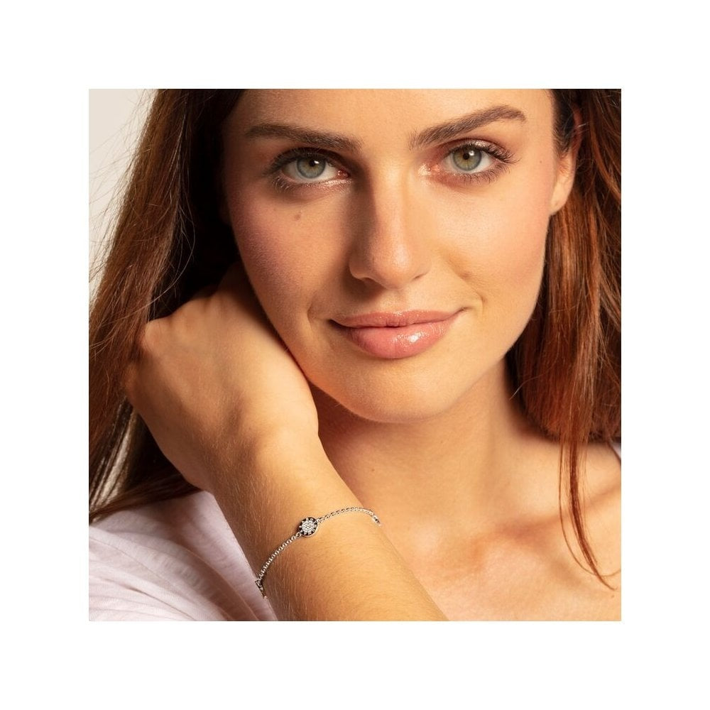 GLAM & SOUL, STERLING SILVER CLASSIC PAVE SET BRACELET