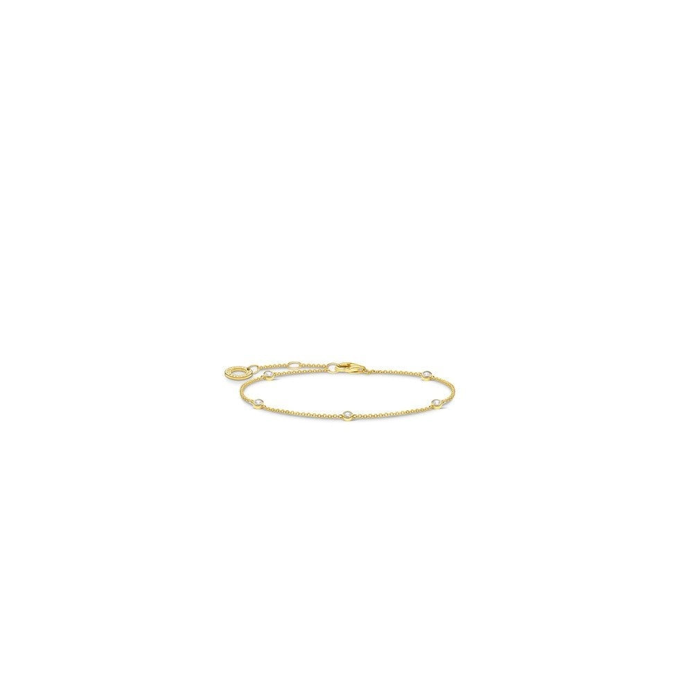 GOLD ON SILVER CUBIC ZIRCONIA BRACELET