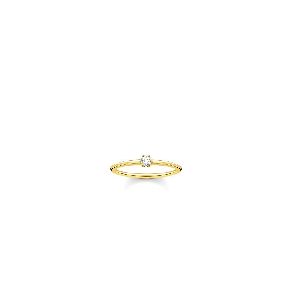 GOLD ON SILVER CUBIC ZIRCONIA RING