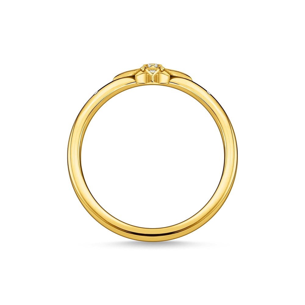 GOLD ON SILVER CUBIC ZIRCONIA STAR RING