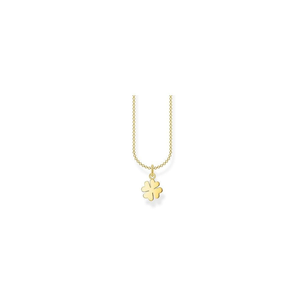 GOLD ON SILVER FOUR LEAF CLOVER NECKLACE
