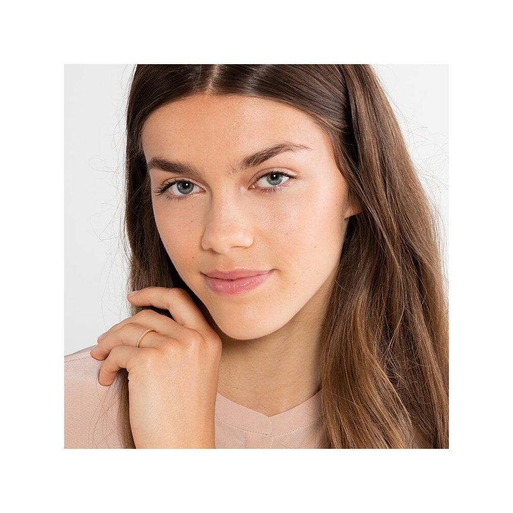 GOLD ON SILVER PAVE SET CUBIC ZIRCONIA BAND RING