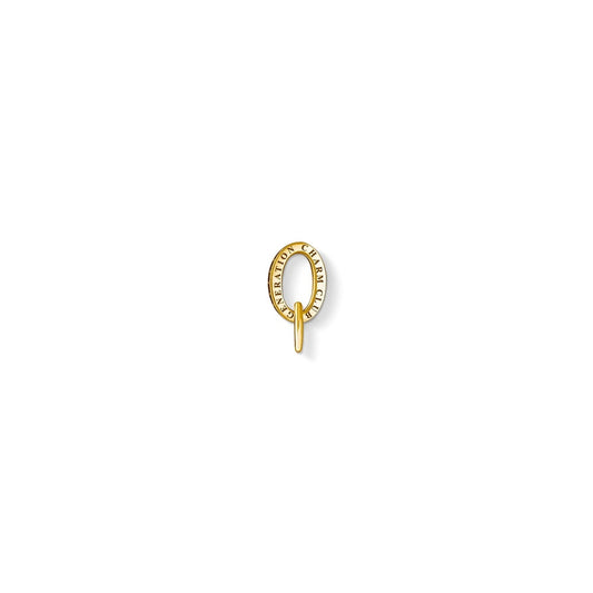 GOLD ON STERLING SILVER CHARM CARRIER PENDANT WITH ZIRCONIA