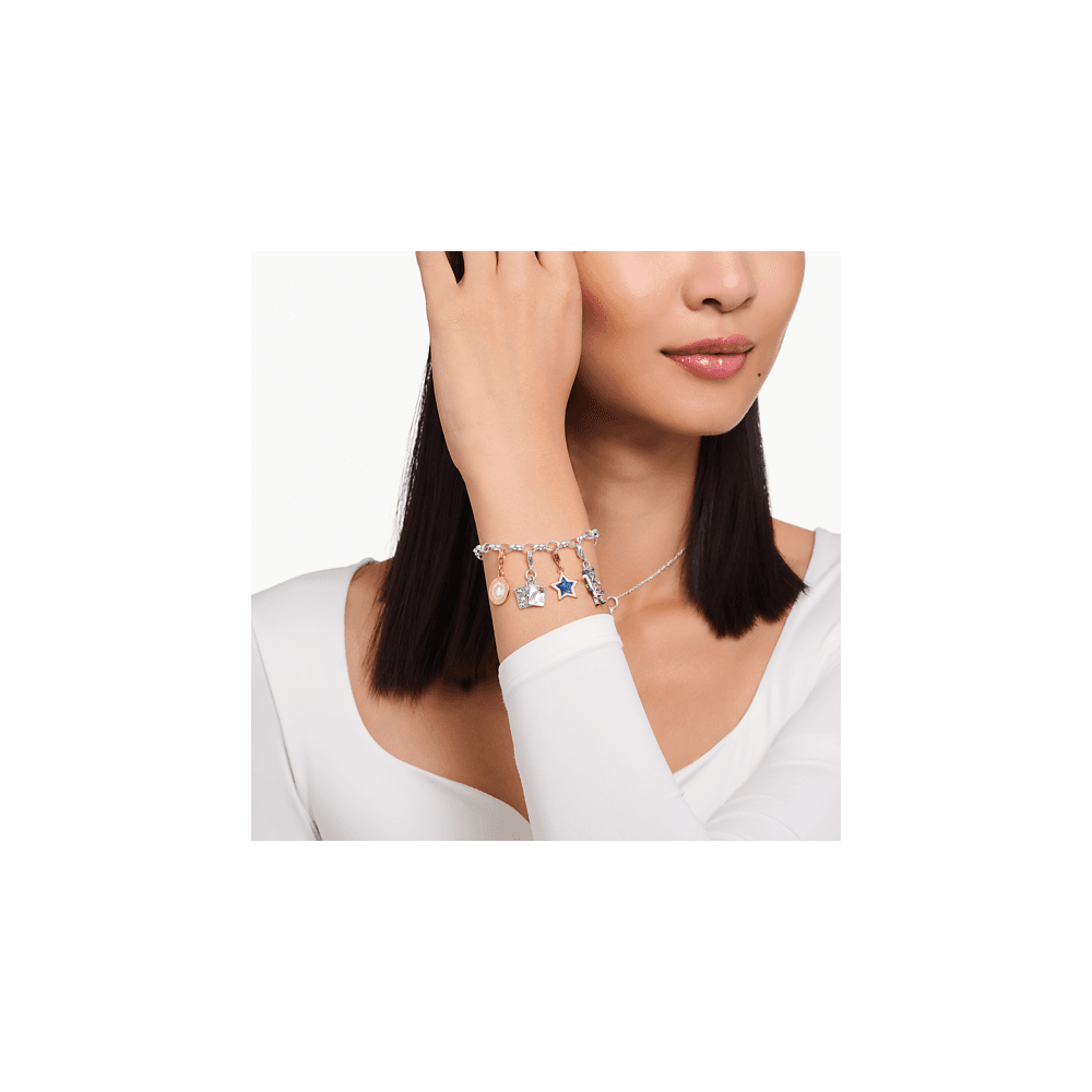GOLD-PLATED STAR-SHAPED CHARM WITH DARK BLUE COLD ENAMEL