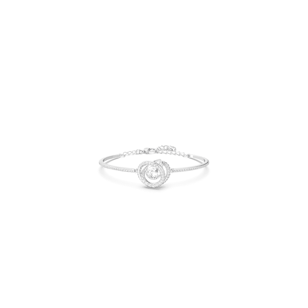 Generation bangle, White, Rhodium plated