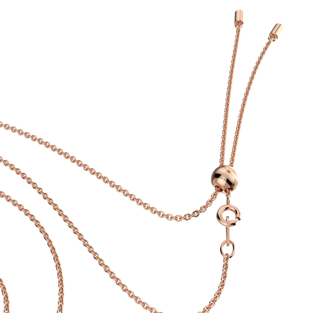 Generation necklace, White, Rose gold-tone plated