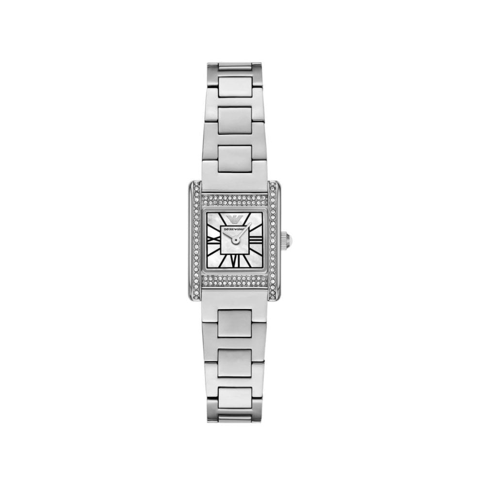 Genni, Pavé, Mother of Pearl Dial, Ladies Stainless Steel Watch