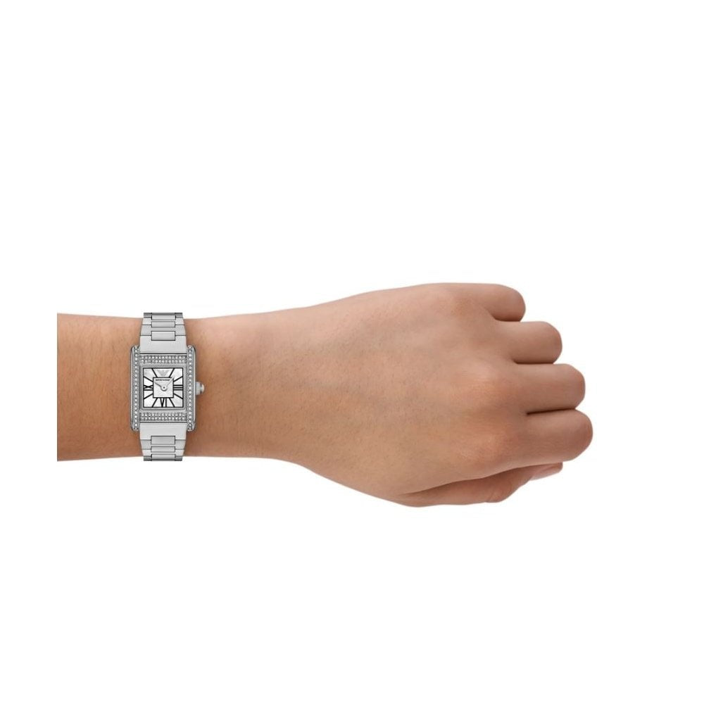 Genni, Pavé, Mother of Pearl Dial, Ladies Stainless Steel Watch