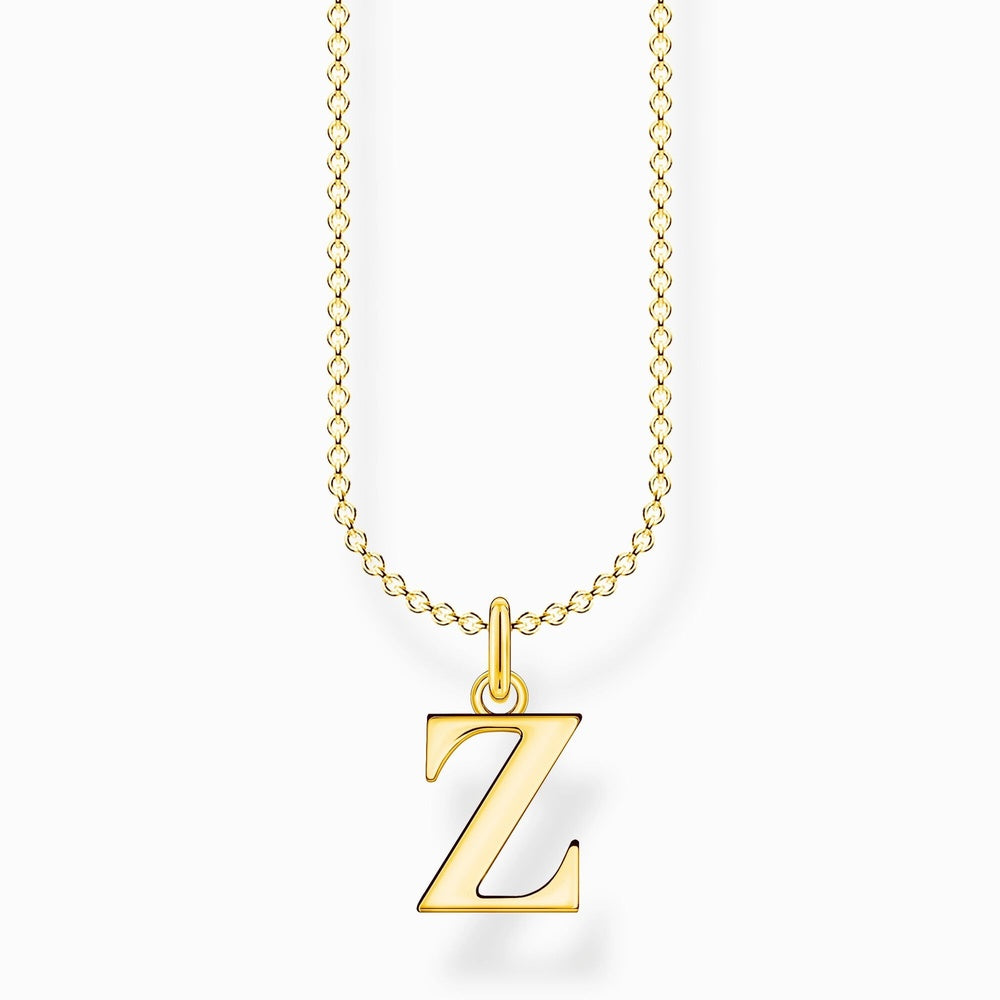 Gold On Silver Letter A to Z Pendant