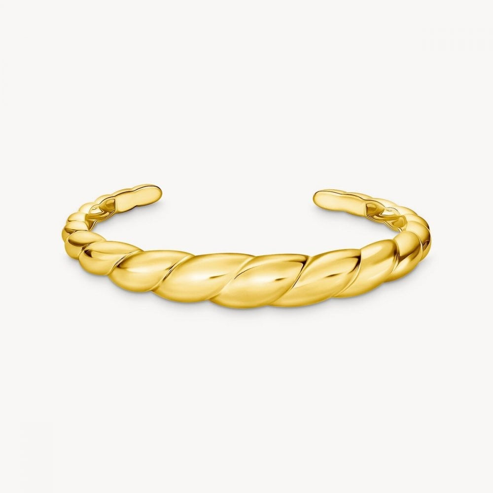 Gold-Plated Organic-Shaped Bangle