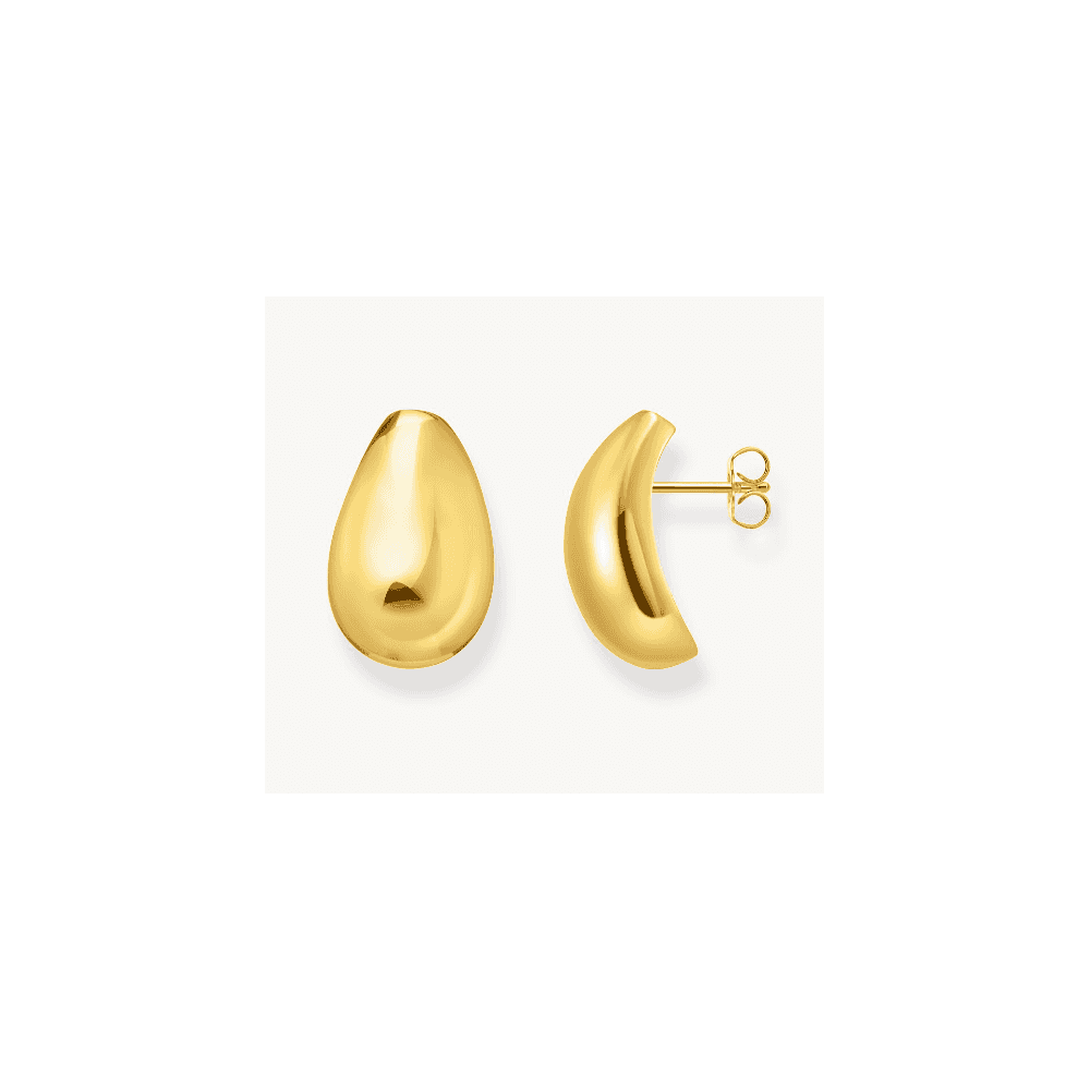 Gold-plated earrings in drop shape