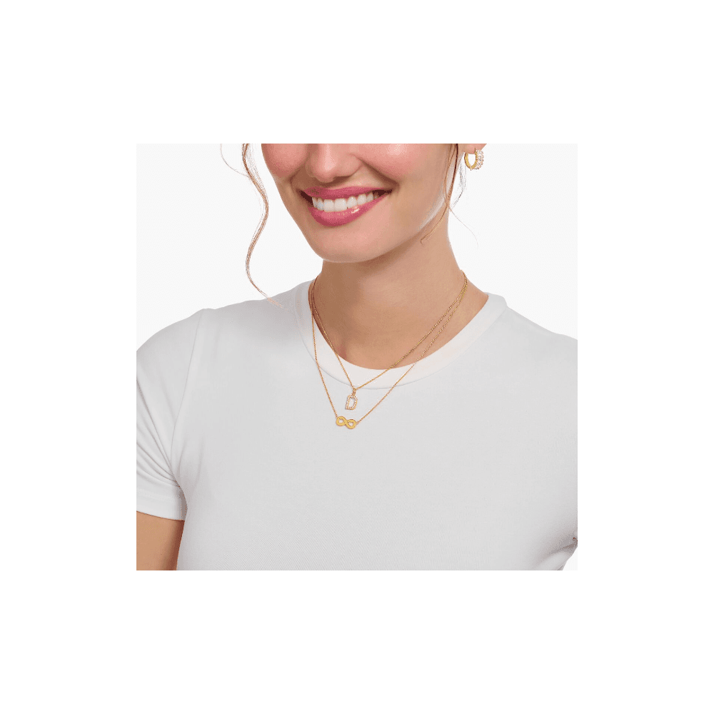 Gold-plated necklace with letter pendant H and white zirconia