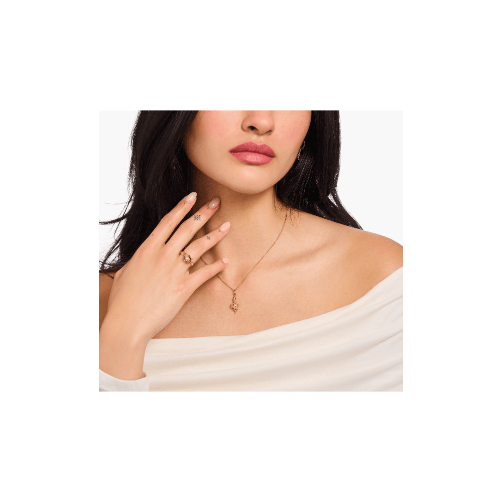 Gold-plated necklace with snake pendant Tempting Romance