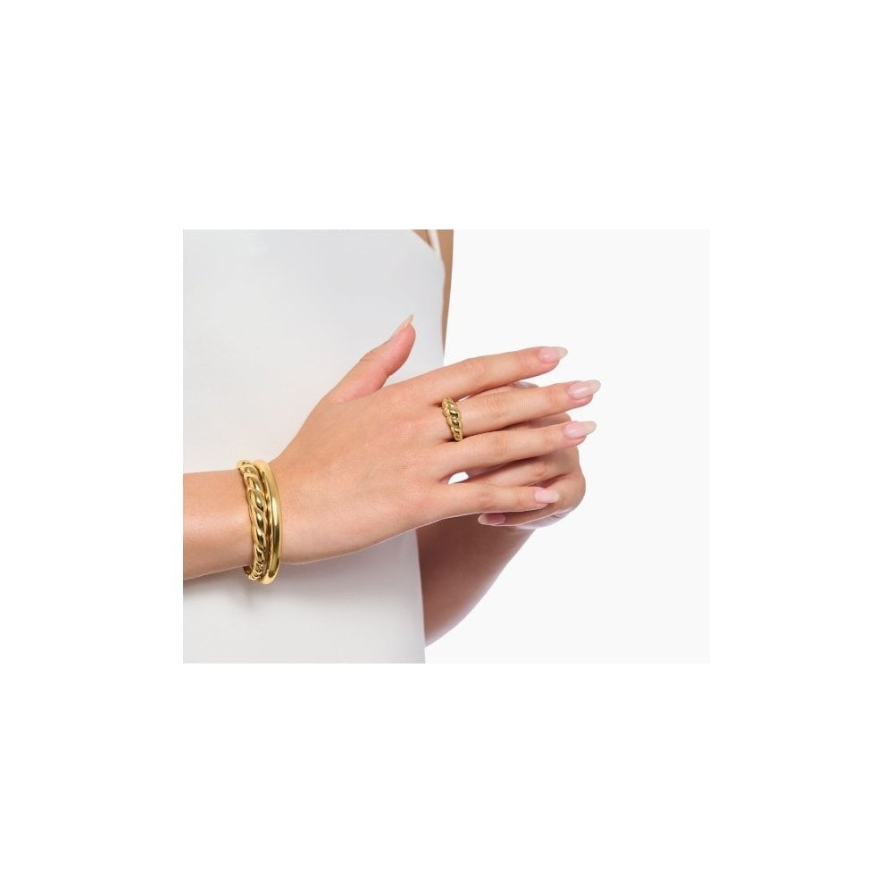 Gold-plated organic-shaped ring size 54
