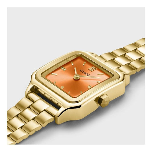 Gracieuse Petite, Apricot Dial, Ladies Gold Stainless Steel Watch
