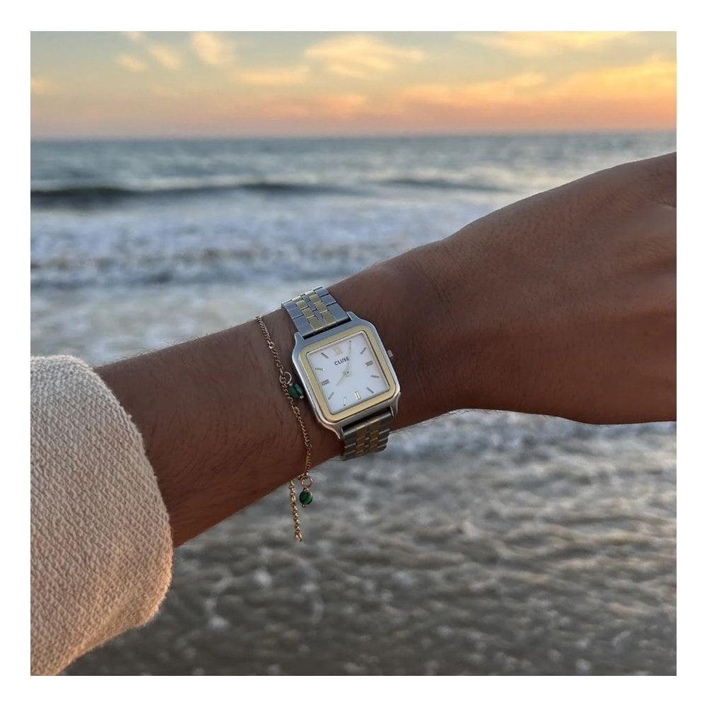 Gracieuse, White Dial, Ladies Two-Toned Stainless Steel Watch