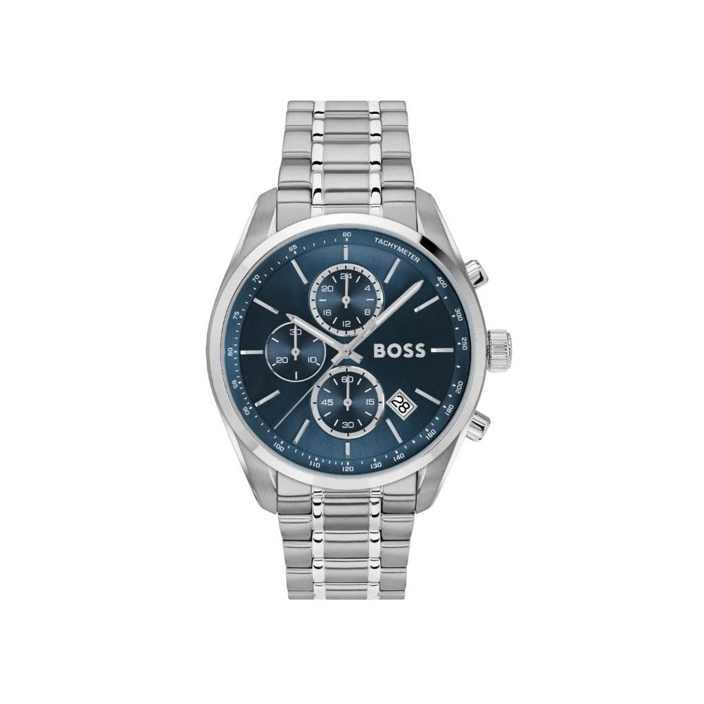 Grand Prix, Blue Dial, Chronograph, Gents Stainless Steel Watch