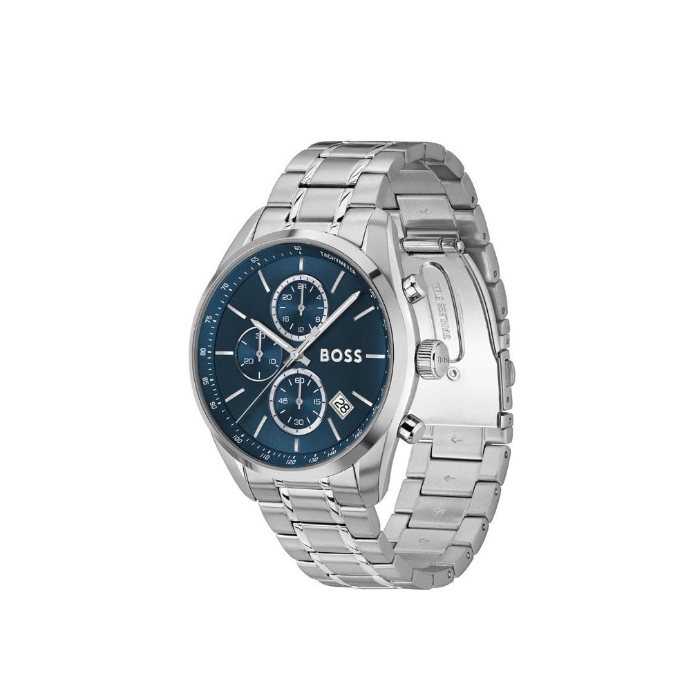 Grand Prix, Blue Dial, Chronograph, Gents Stainless Steel Watch