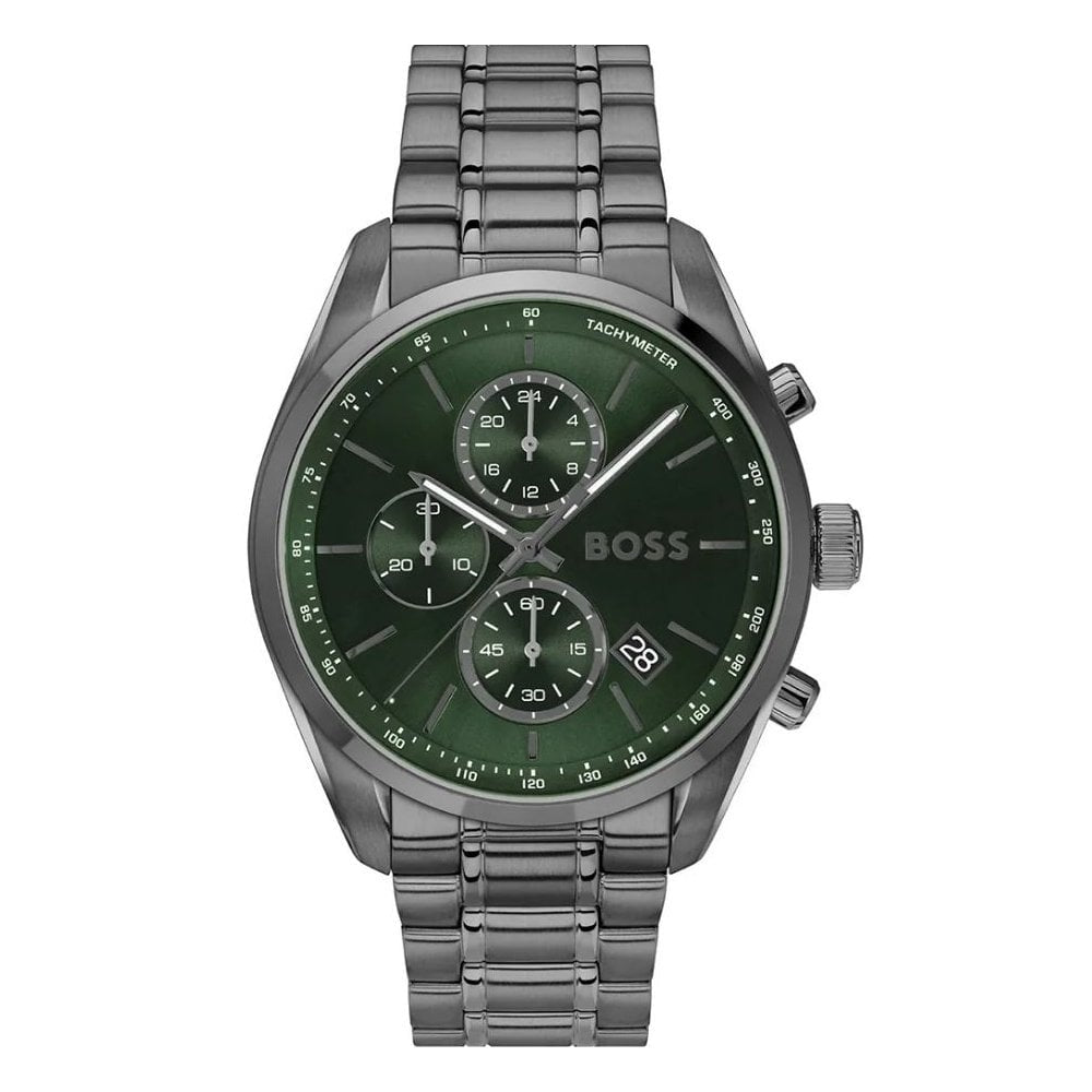 Grand Prix, Green Dial, Gents Gunmetal Stainless Steel Watch