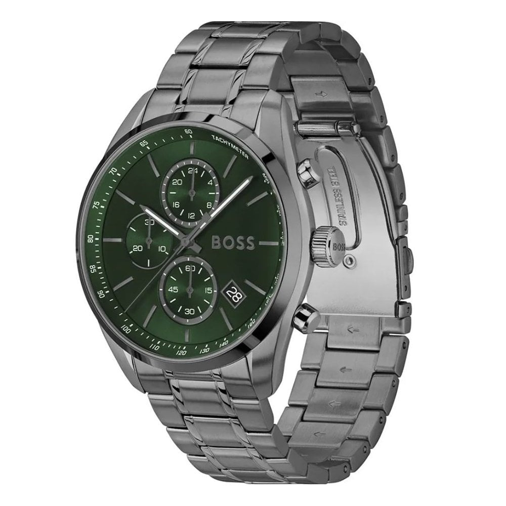 Grand Prix, Green Dial, Gents Gunmetal Stainless Steel Watch