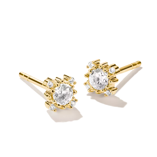 Thomas Sabo 18ct Gold on Silver White Zirconia Stud Earrings