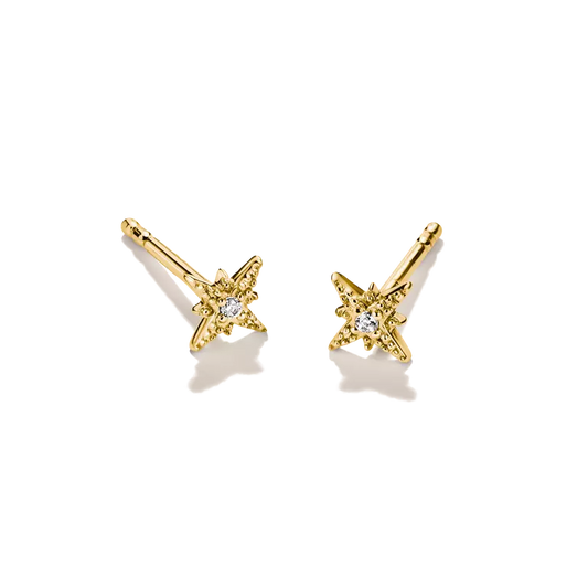 Thomas Sabo 18ct Gold on Silver Star Stud Earrings with White Zirconia