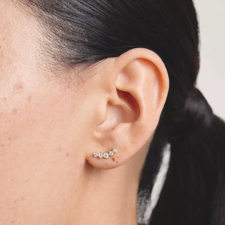 Thomas Sabo White Zirconia Climber Stud Earrings