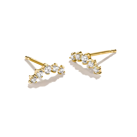 Thomas Sabo 18ct Gold on Silver Climber Earrings with White Zirconia
