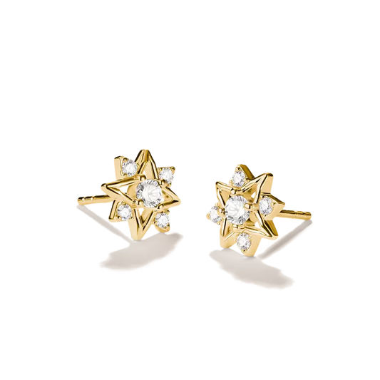 Thomas Sabo 18ct Gold on Silver Star Stud Earrings with White Zirconia