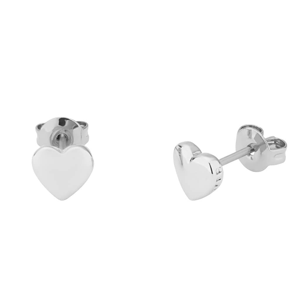 HARLY SILVER PLATED TINY HEART STUD EARRINGS