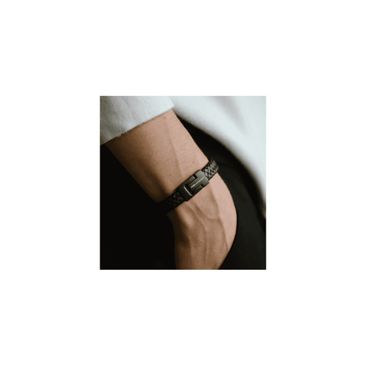 HARRISON BLACK LEATHER BRACELET