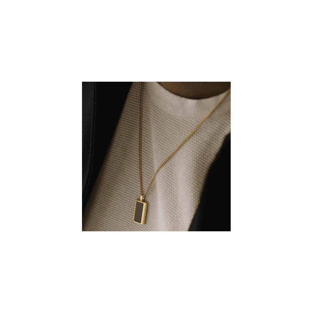 HATTON GOLD ON STEEL GEMSTONE NECKLACE