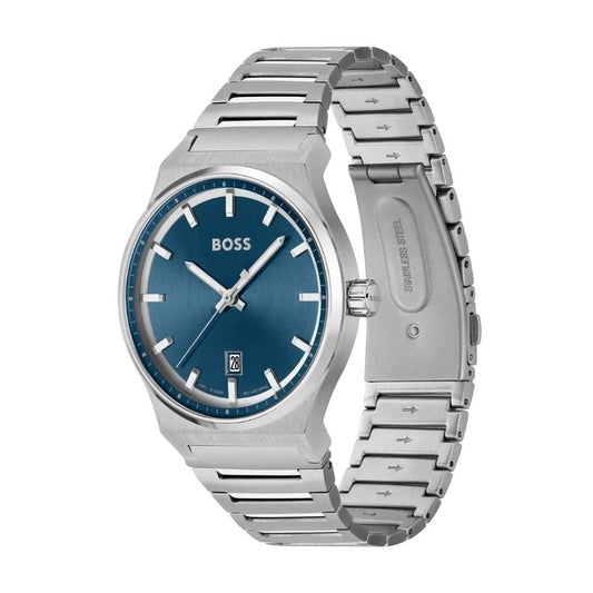 HUGO BOSS CANDOR STEEL CASE BRACELET NAVY BLUE DIAL GENTS WATCH