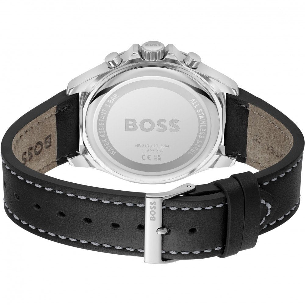 HUGO BOSS Gents Troper Black Leather Strap Watch
