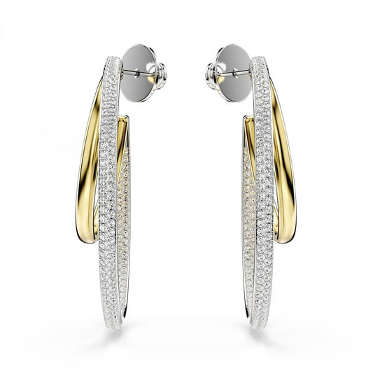 HYPERBOLA TWO TONED HOOP EARRINGS