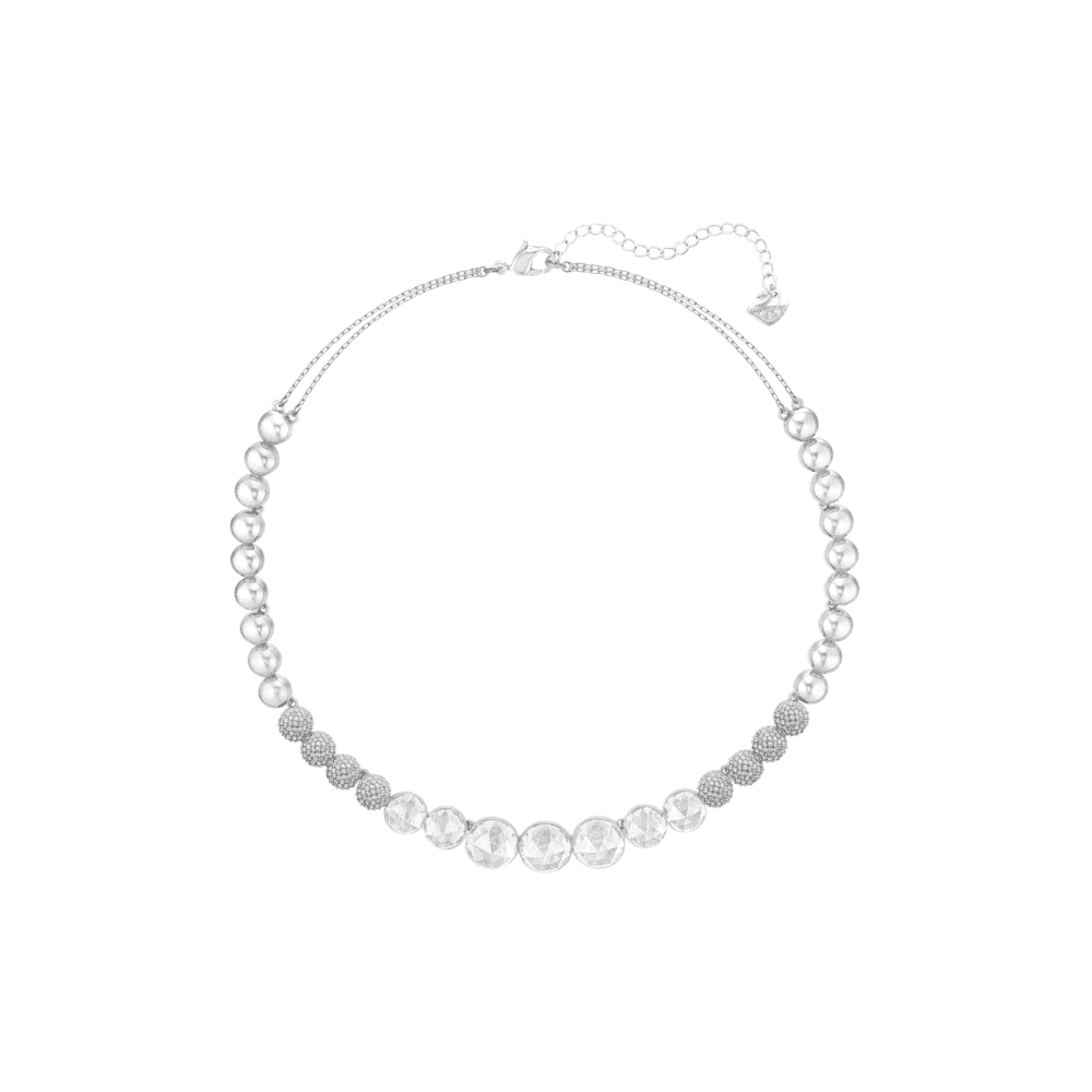 Hote Necklace, White, Rhodium plating