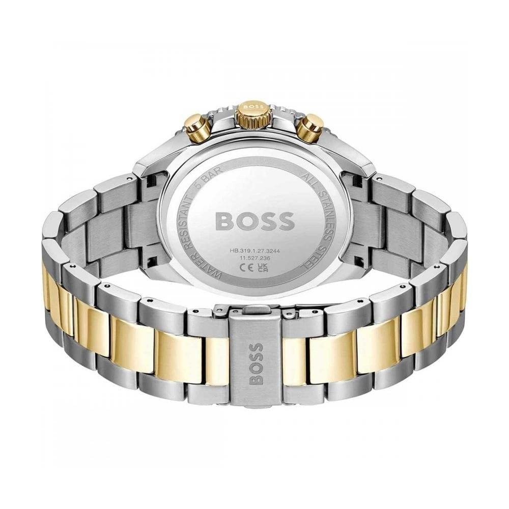 Hugo Boss Mens Runner Steel And Gold Chronograph Watch