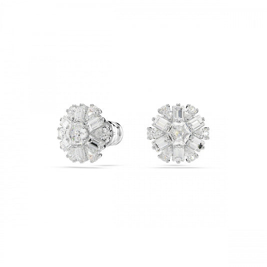 IDYLLIA SNOWFLAKE RHODIUM FINISHED STUD EARRINGS