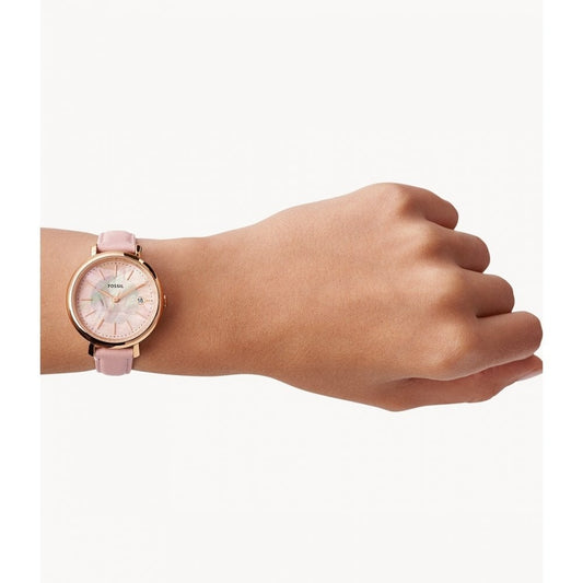 Jacqueline Solar-Powered Pink Eco Leather Watch