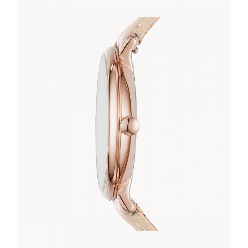 Jacqueline Three-Hand Date Blush Leather Watch